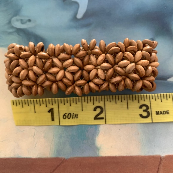 HANDMADE FOLK WOOD bracelet OS jewelry beads boho - Picture 3 of 10